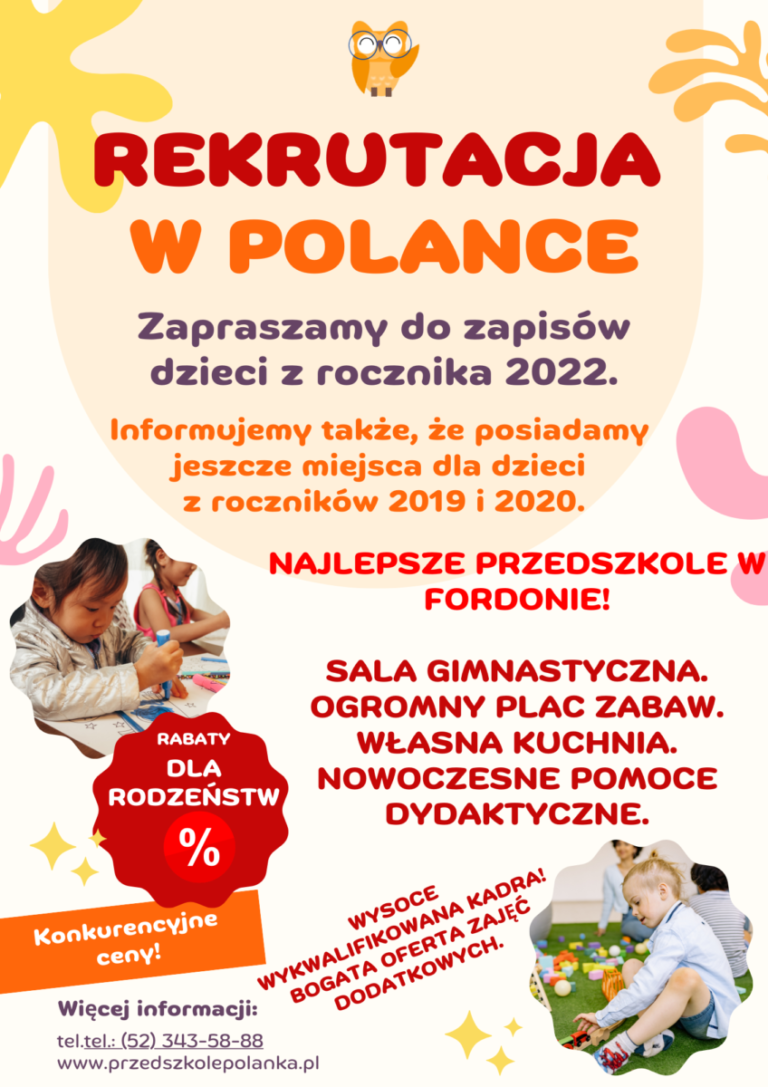 Wolne miejsca! Rekrutacja uzupełniająca trwa.